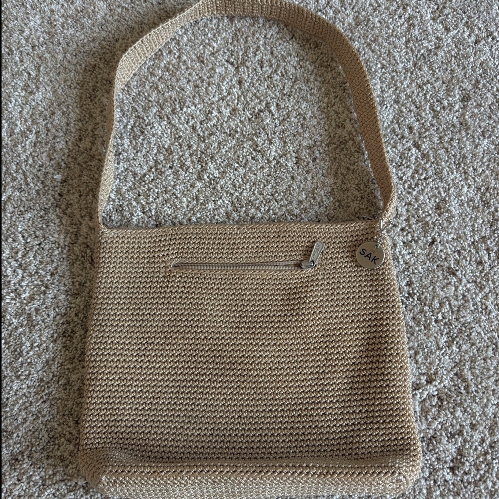 Tan Woven Shoulder Bag